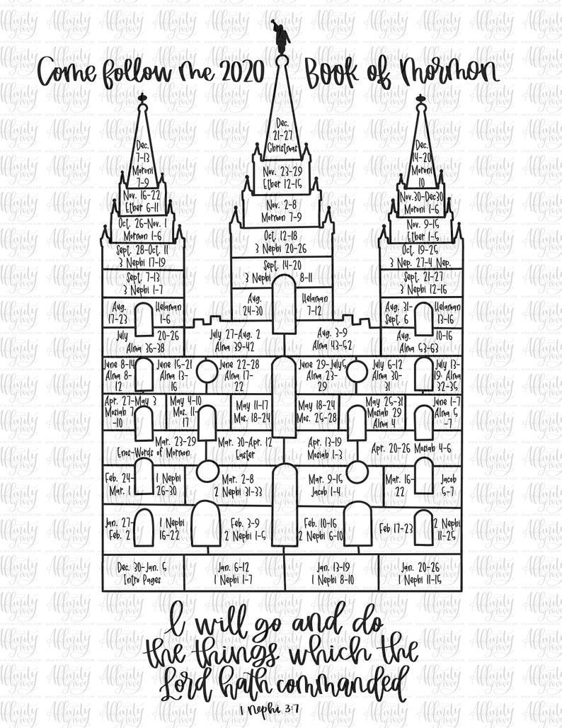 Come Follow Me 2020 Printable Coloring Page with Youth Theme | Etsy