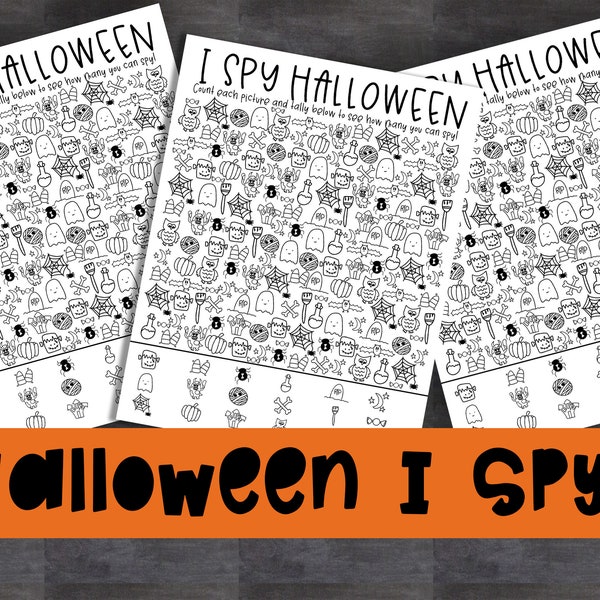 Halloween I Spy | Halloween Game for Kids | I Spy Halloween | Halloween Classroom Game | Ideas for Classroom Halloween Party Printable Game