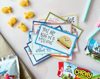 20 Fun Food Pun Lunch box notes! Cute lunch notes for kids, slip into lunch, and spread smiles every day! 20 fun puns and drawings!