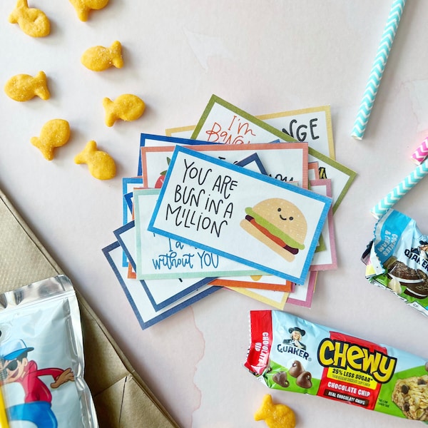 20 Fun Food Pun Lunch box notes! Cute lunch notes for kids, slip into lunch, and spread smiles every day! 20 fun puns and drawings!