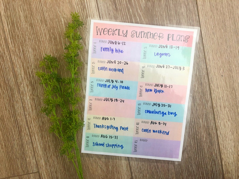 Summer Organization Printables Include Summer Activities, Summer Chore Chart and Summer Lunch Menu More image 4