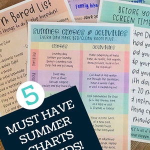 Summer Organization Printables Include Summer Activities, Summer Chore Chart and Summer Lunch Menu More image 7