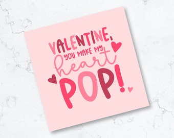 Pop it Valentine Day Tag Download | Valentine's Day Cards | Valentine Class Tags Or Stickers | Ring Pop Tag | Valentine Popcorn Tag