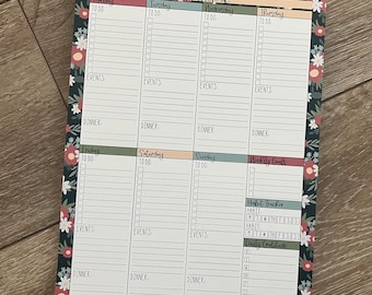 50-Page Weekly Planner Pad | Daily To-Do List, Events, Dinner Meal Planning Planner, Weekly Goals, Daily Gratitude, and 2 Habit Tracker