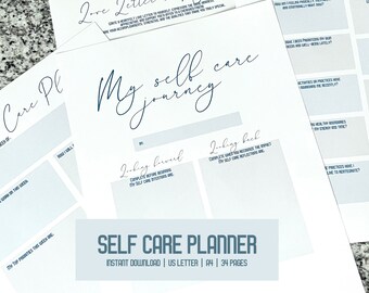 Self Care Planner Printable | Self Care Checklisten und Zieleinstellungen | Self Care Challenges | Tägliche, monatliche, wöchentliche Self-Care-Ausdrucke