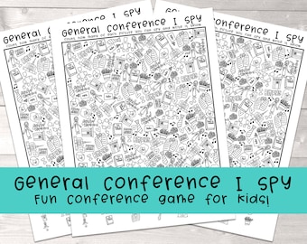 General Conference I Spy | LDS Activity Page for Kids | The Church of Jesus Christ of Latter-day Saints Kids Conference Ideas and activities