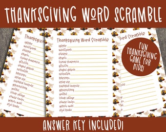 Thanksgiving Word Scramble - Fun Family Thanksgiving Games!