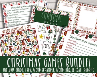 Christmas Game Bundle | Printable Christmas Party Games | Family Christmas Game Ideas | Christmas party Games for Kids