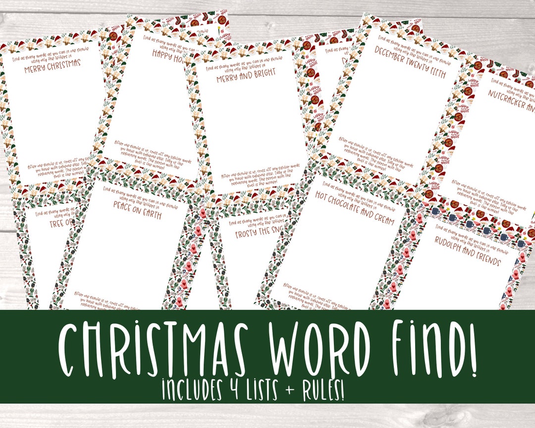 Christmas Word Find Includes 16 Different Rounds - Etsy Australia