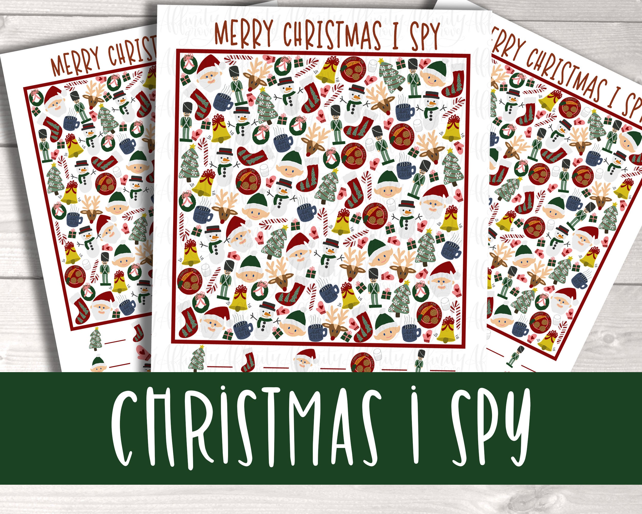 Christmas I Spy Printable for Classroom or Family Party Etsy