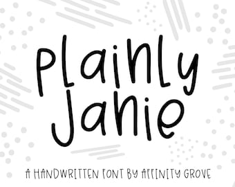 Plainly Janie | Cute and Simple Farmhouse Font | Monoline Font | Craft Font | Cricut Font | SVG Fonts | Cute handwritten font