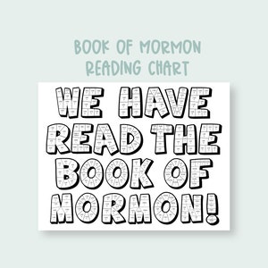 Book Of Mormon Coloring Reading Chart | 2024 Come Follow Me Reading Chart | Book of Mormon Coloring Chart for kids | Youth Book of Mormon