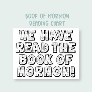 Book Of Mormon Coloring Reading Chart 2024 Come Follow Me Reading Chart Book of Mormon Coloring Chart for kids Youth Book of Mormon image 1