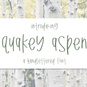 Quakey Aspen Handwriting Font | Handwritten Font | SVG Font | Craft Font | Procreate Font | Simple Font