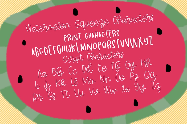 Watermelon Squeeze | Fun Hand Lettered Font Duo | Modern Calligraphy ...