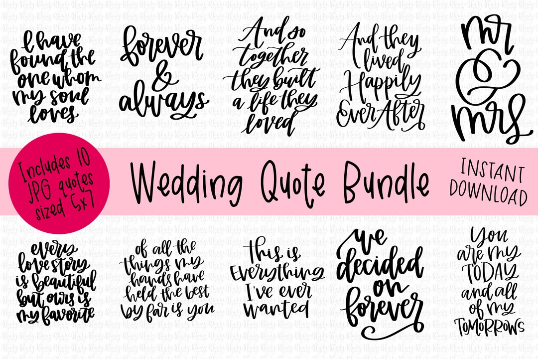 Wedding Quotes Bundle Printable Love Quotes for Wedding - Etsy