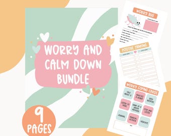 Zorgbladen voor kinderen | Afdrukbare kalmerende activiteiten, kaarten met copingvaardigheden en kleurplaten mandala's | Help kinderen om te leren omgaan met zorgen