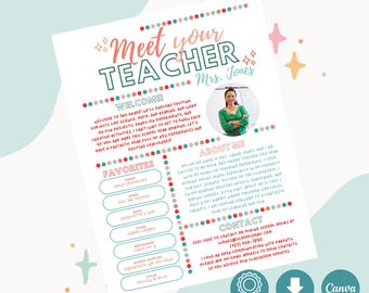 Docentenquête | Afdrukbare vragenlijst voor docenten | Alles over mijn leraar | Kennismaken met jou | Leer de docent kennen | Cadeau-ideeën Vraag en antwoord