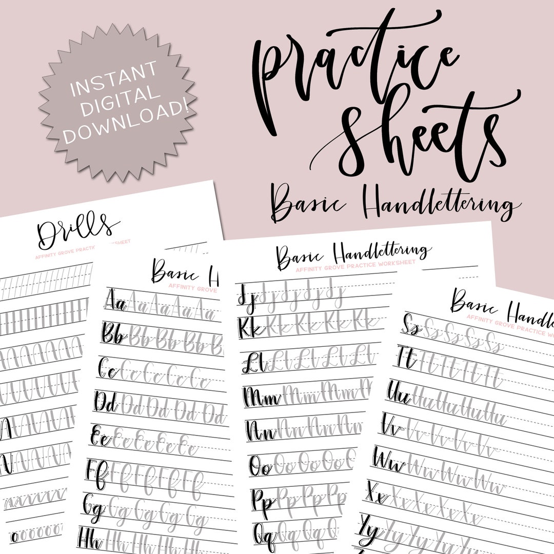 Basic Handlettering Practice Sheets - Etsy