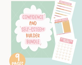 Werkbladen Zelfvertrouwen en zelfvertrouwen voor kinderen | Afdrukbaar dankbaarheidsdagboek, affirmaties en zelfliefdeactiviteiten | Gemakkelijk te gebruiken voor kinderen