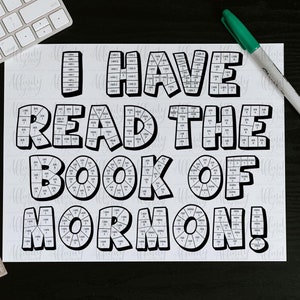 I Have Read the Book Of Mormon Coloring Reading Chart 2024 Come Follow Me Reading Chart Book of Mormon Reading Tracker image 1