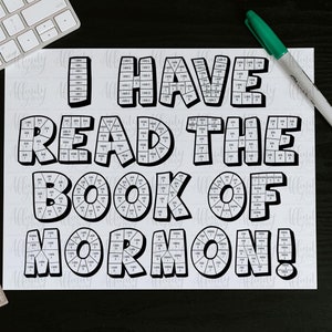 I Have Read the Book Of Mormon Coloring Reading Chart | 2024 Come Follow Me Reading Chart | Book of Mormon Reading Tracker
