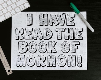 I Have Read the Book Of Mormon Coloring Reading Chart | 2024 Come Follow Me Reading Chart | Book of Mormon Reading Tracker