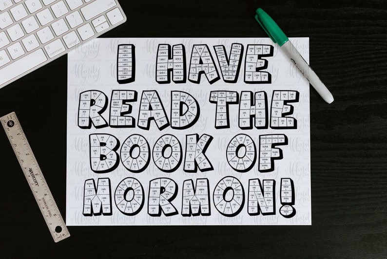 I Have Read the Book Of Mormon Coloring Reading Chart 2024 Come Follow Me Reading Chart Book of Mormon Reading Tracker image 1