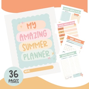 Kids Summer Planner | Summer Bucket List Printable | Fun Activities for Children | Summer To-Do List | Reading Goal Chore Charts