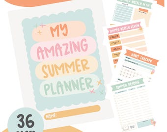 Zomerplanner voor kinderen | Zomerbucketlist afdrukbaar | Leuke activiteiten voor kinderen | To-do-lijst voor zomer | Taakschema's lezen