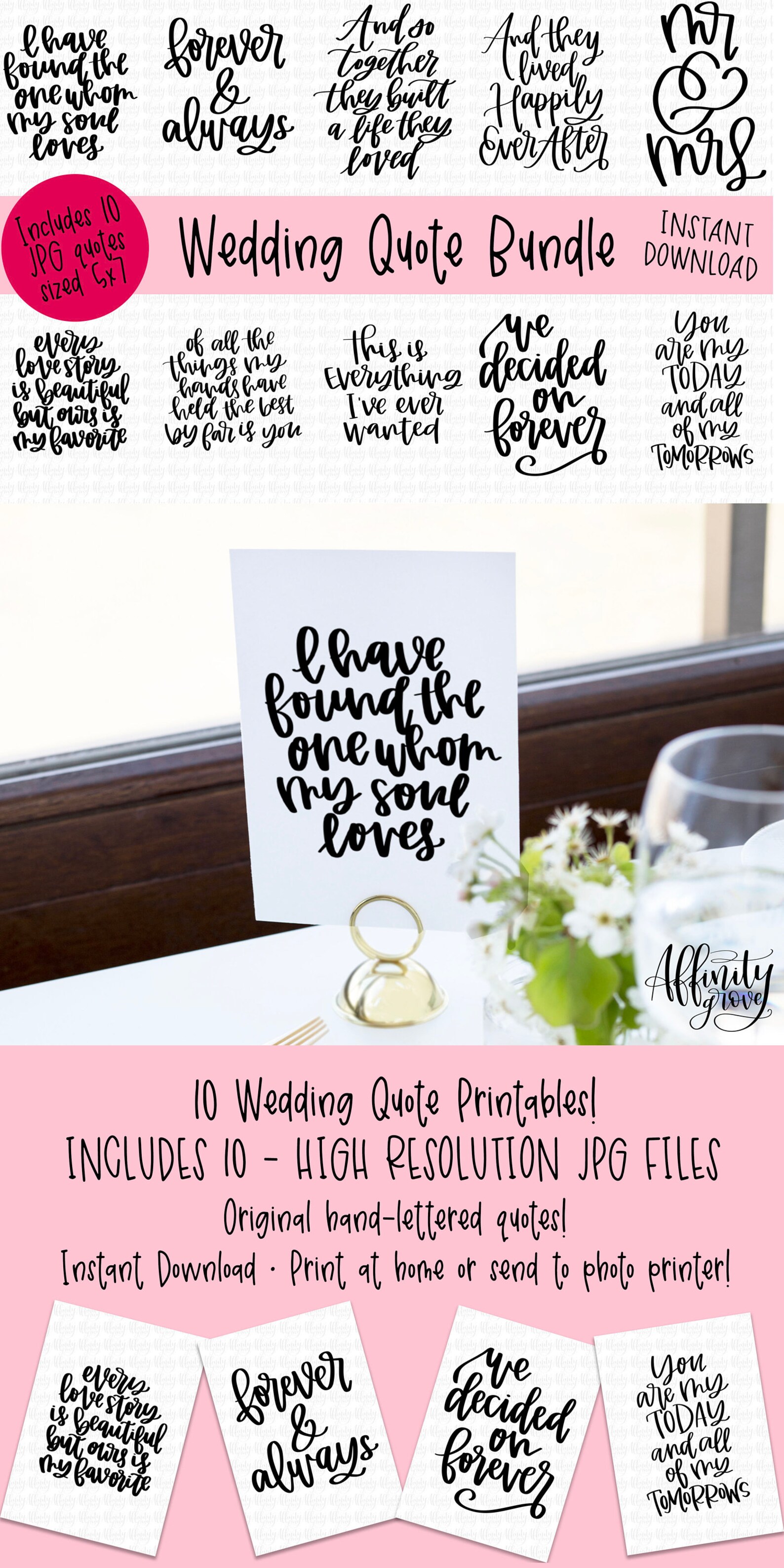 Wedding Quotes Bundle Printable Love Quotes for Wedding - Etsy