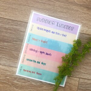 Summer Organization Printables Include Summer Activities, Summer Chore Chart and Summer Lunch Menu More image 6