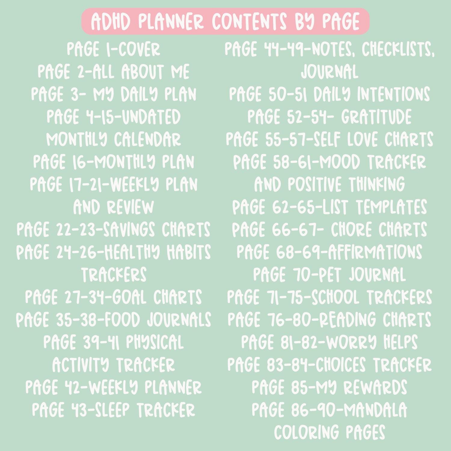 ADHD Planner for Kids | Printable Daily Planner Kids ADHD | Focus and ...