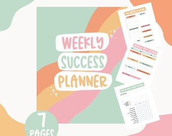 Weekplanner voor kinderen | Afdrukbare doelen stellen, takenlijst, reflectiewerkbladen en stemmingstracker | Eenvoudig en gemakkelijk te gebruiken
