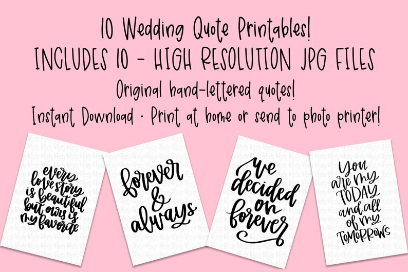 Wedding Quotes Bundle Printable Love Quotes for Wedding - Etsy