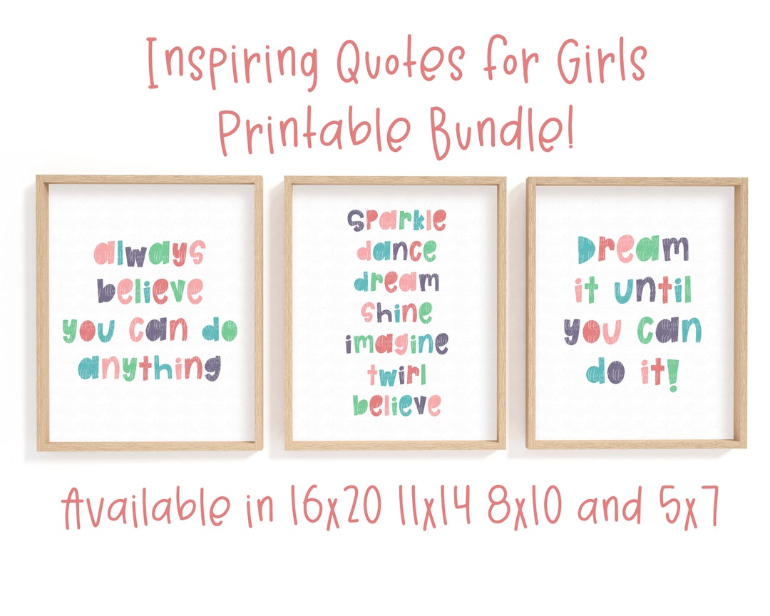 Inspiring Quotes for Girls Printable Bedroom Decor - Etsy