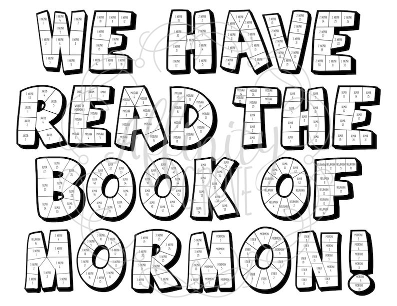 Book Of Mormon Coloring Reading Chart 2024 Come Follow Me Reading Chart Book of Mormon Coloring Chart for kids Youth Book of Mormon image 2