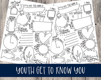 Youth Get to know you Printable • Idea for Young Men/Young Women Get to know you activity • YW/YM Activity ideas • Fun Combined activity!