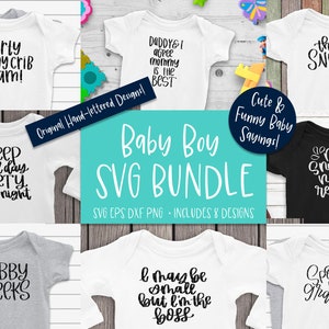 Funny Baby Sayings and Quotes SVG Bundle Cut Files for Cricut and Silhouette- Instant Download!