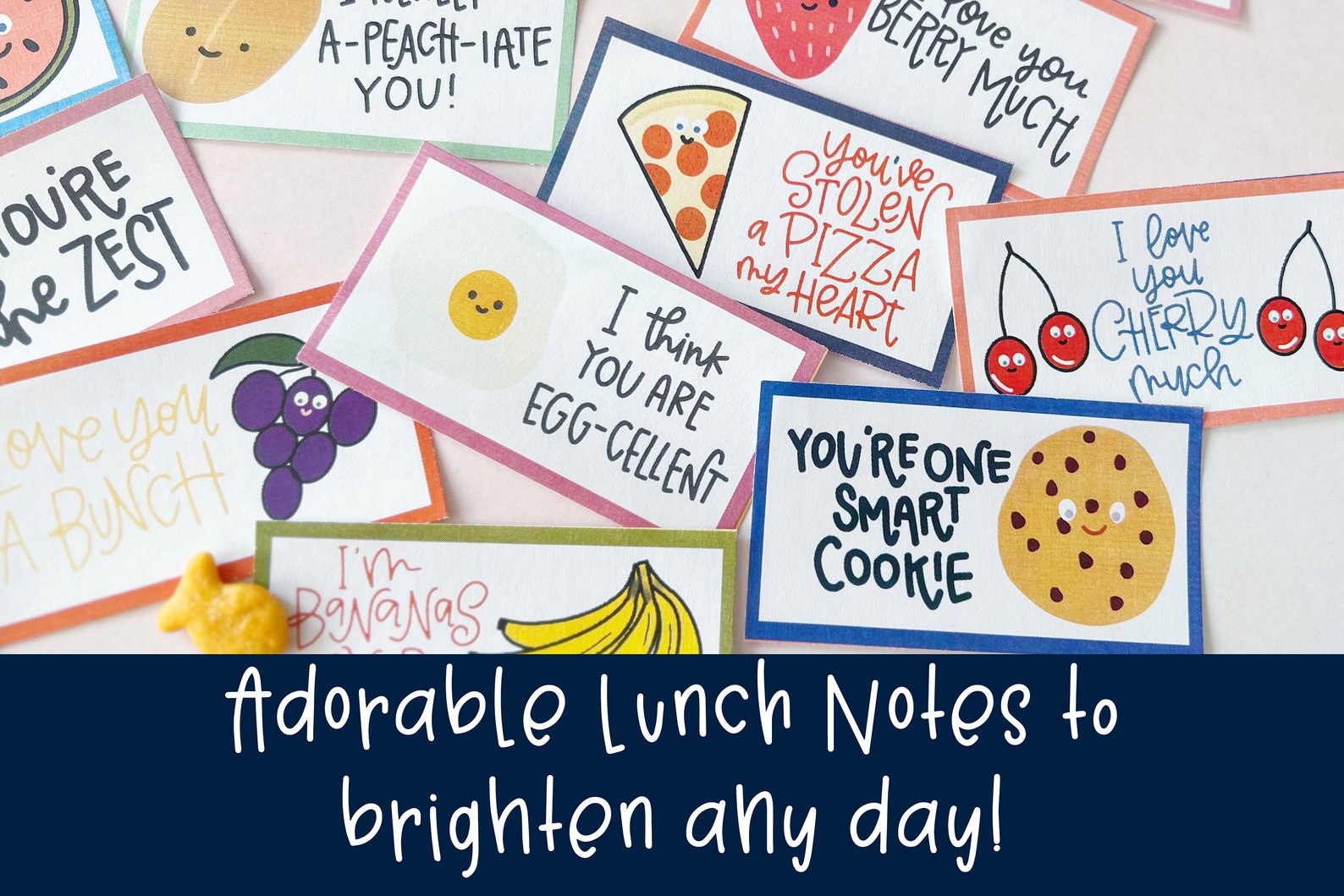 20 Fun Food Pun Lunch Box Notes Cute Lunch Notes for Kids, Slip Into