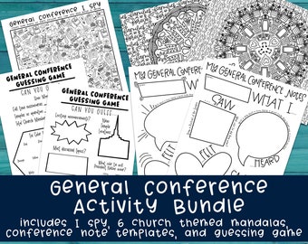 General Conference Activity Bundle | The Church of Jesus Christ of Latter-day Saints Kids General Conference Ideas and notes!