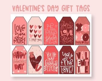 Valentine's Day Gift Tags • Print at home gift tags for Love day • Fun DIY Valentine idea • Attach to any Valentine's Day Gift for kids!