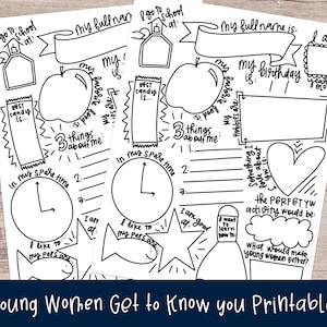 Young Women Get to know you Printable • Idea for Young Women Get to know you activity • YW Activity ideas • New YW Presidency Ideas