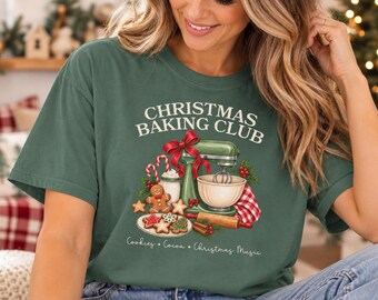 Christmas Baking Club Shirt, Christmas Baking Shirt, Comfort Colors Tee, Holiday Baker Gift, Cookie Baking Shirt, Baking Lover Gift