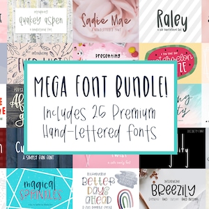 Mega Font Bundle | 25 Handwritten fonts | Modern Calligraphy Font | Craft Font Bundle | Cricut font | SVG Font Bundle | Handlettered font