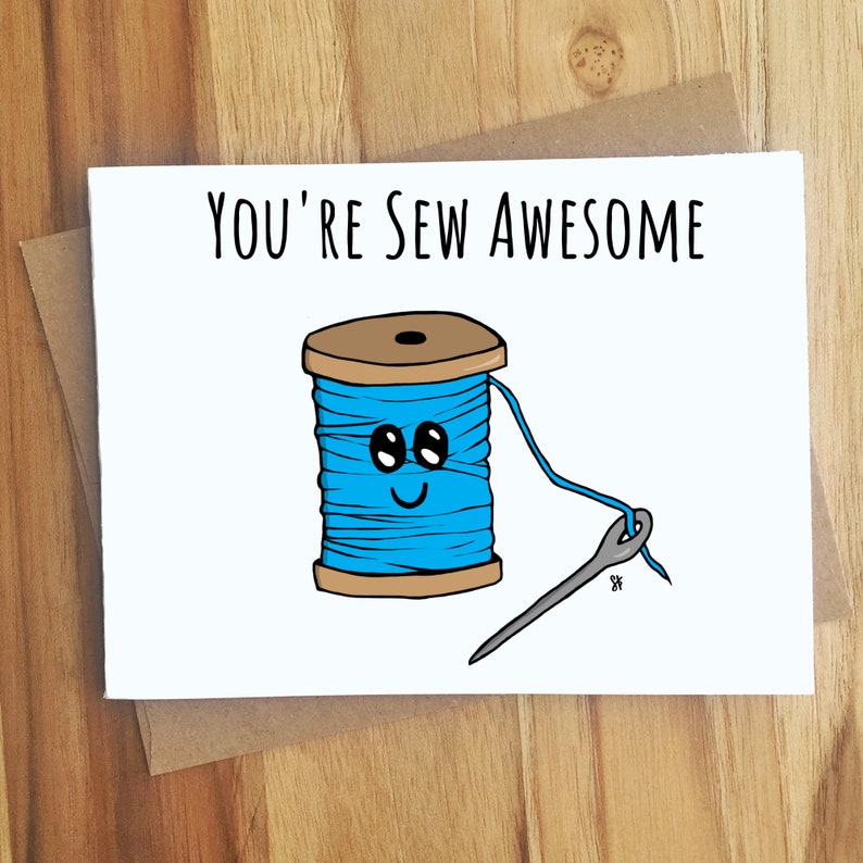 You're Sew Awesome Sewing Pun Card Sewing Hobby Pun Etsy