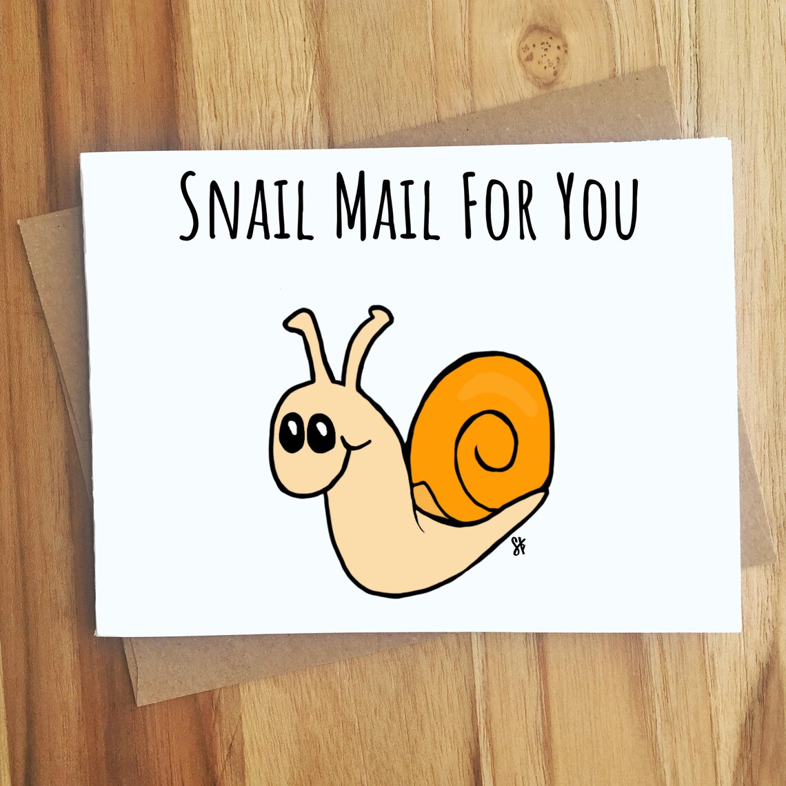 Snail Mail For You Snail Pun Greeting Card / Play On Words / Etsy