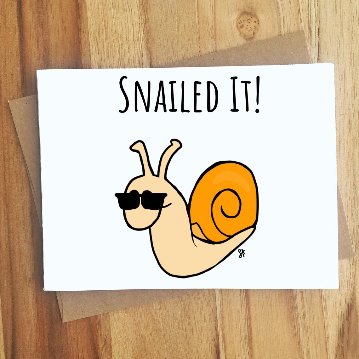 Snailed It Snail Pun Greeting Card / Celebrate Celebration / Etsy