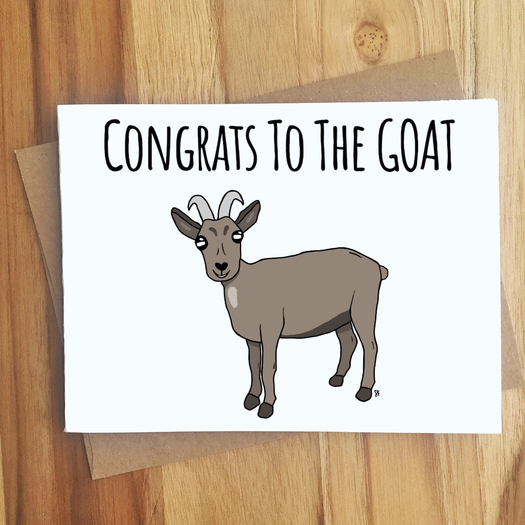 Congrats to the Goat Pun Greeting Card / Play on Words / All Occassion ...