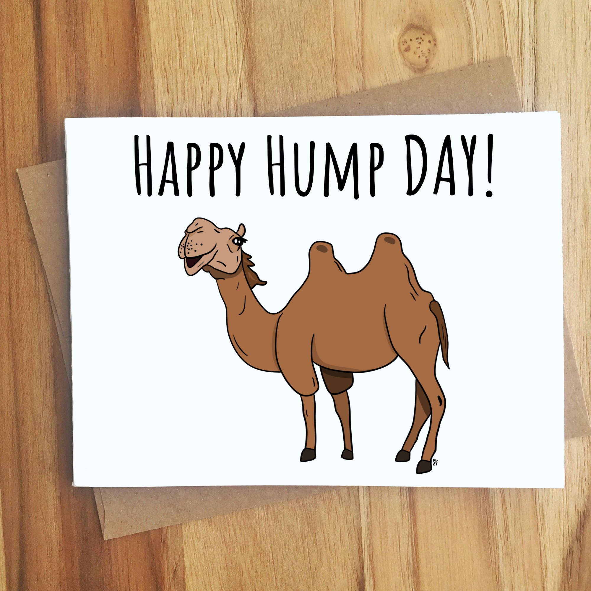 Happy Hump Day Camel Greeting Card / Innuendo Dirty Play on